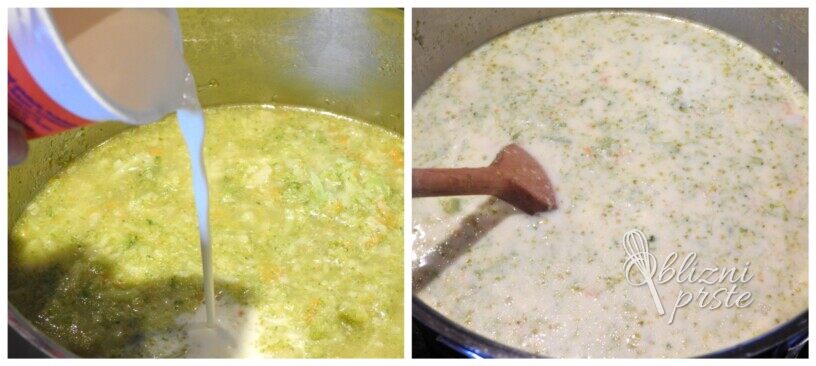 kremna brokolijeva juha s sirom in piscancem
