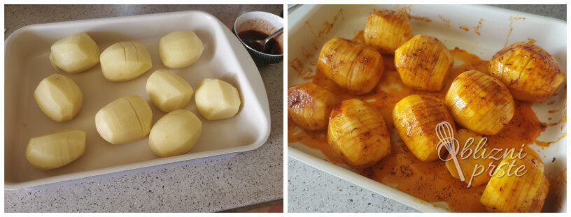 Zarezan pečen krompir