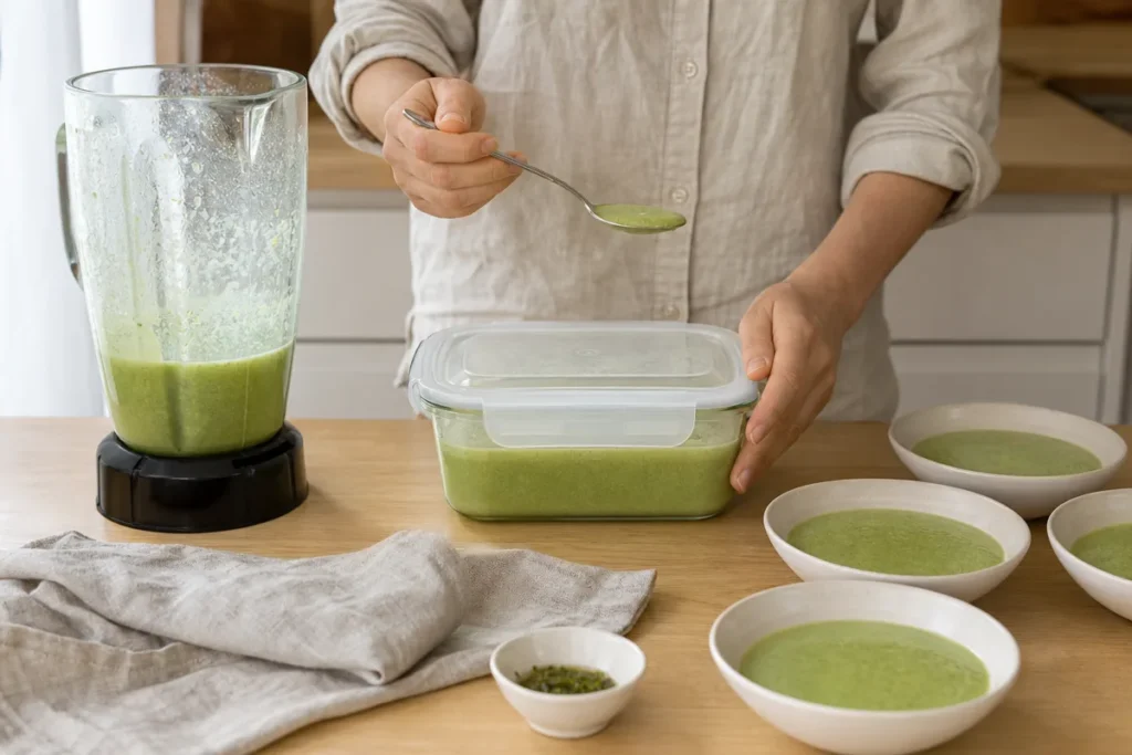 Kumarični gazpacho z zelenim jabolkom in zeliščnim oljem – korak 3