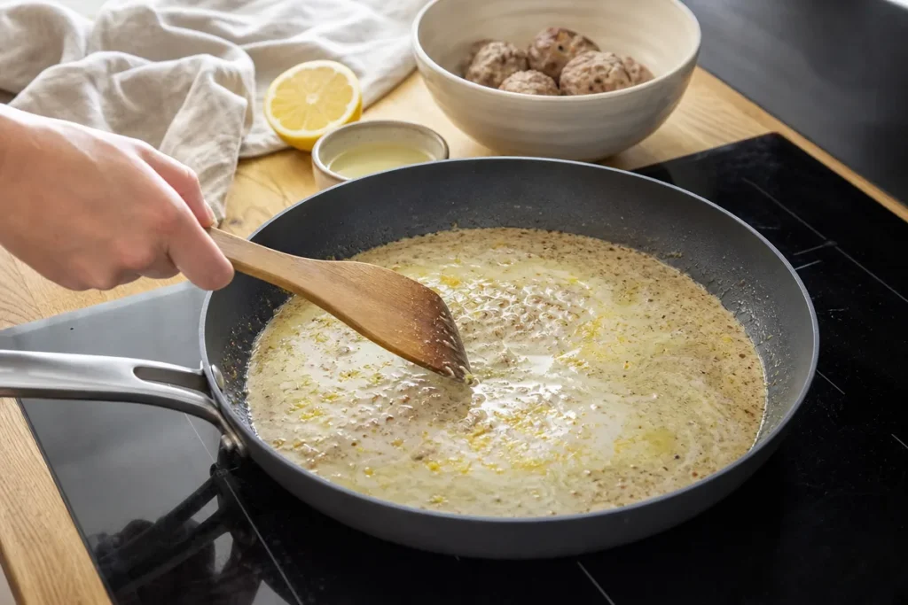 Puranje kroglice z bučkami v limonini omaki – korak 3
