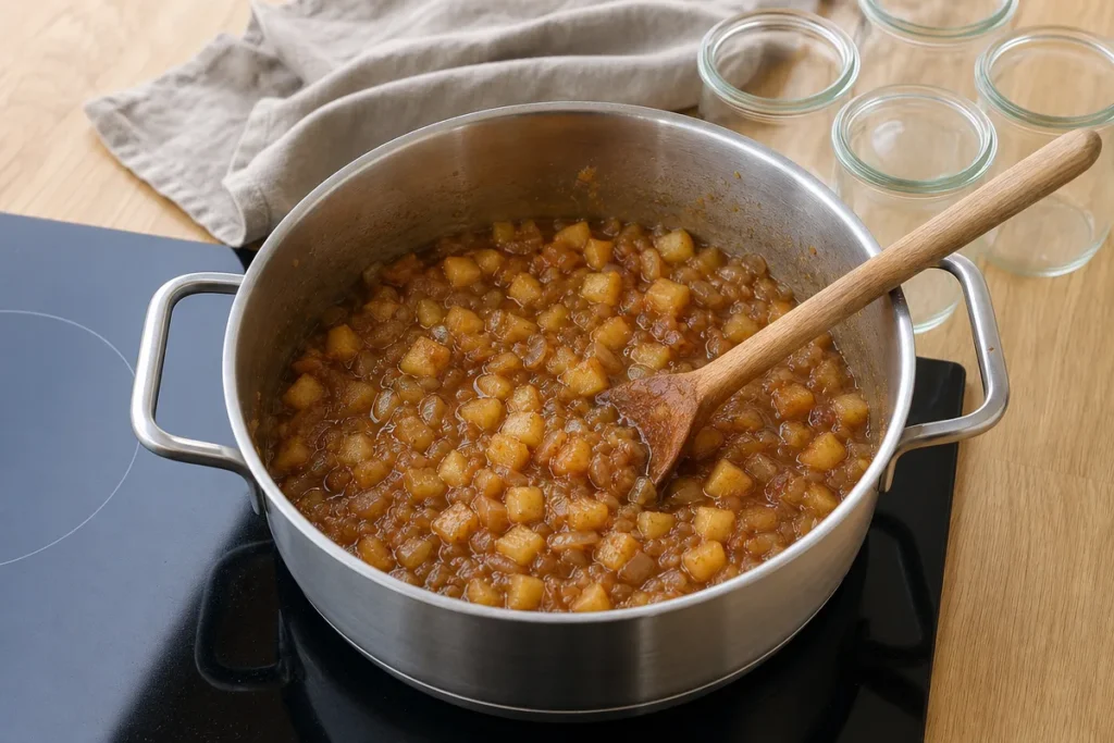 Hruškov čatni s čebulo, gorčico in cimetom – korak 3