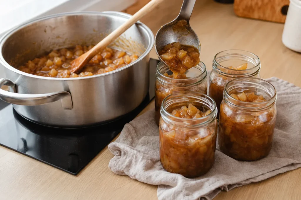 Hruškov čatni s čebulo, gorčico in cimetom – korak 4