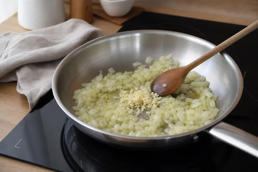 Kremna polenta s špinačo in pečenim jajcem – korak 1