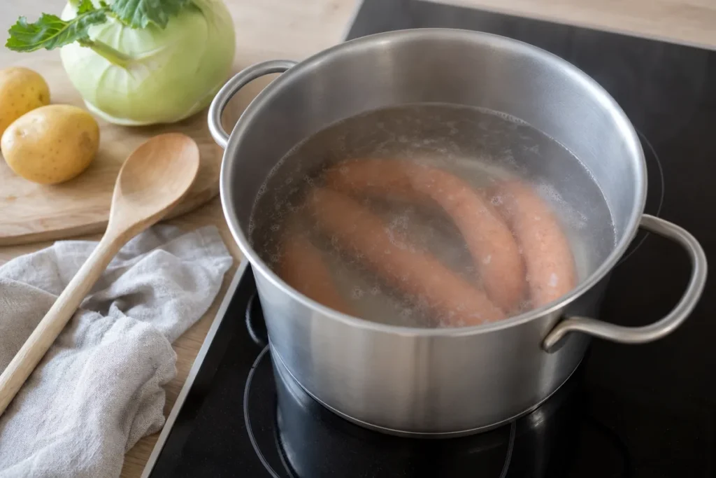 Kolerabna enolončnica s krompirjem in klobaso – korak 1