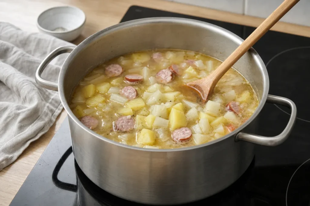 Kolerabna enolončnica s krompirjem in klobaso – korak 2