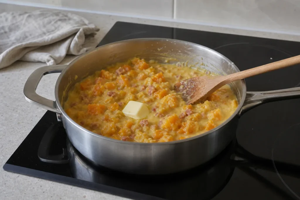 Penne z bučo in panceto – korak 3