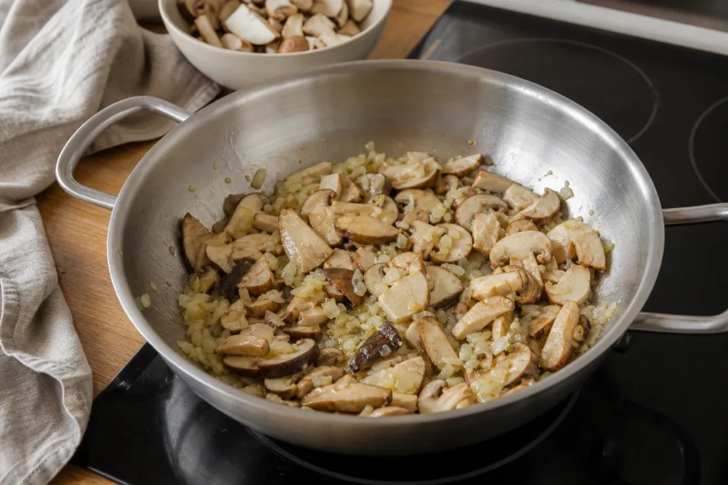 Rižota z jurčki – risotto ai funghi porcini – korak 2