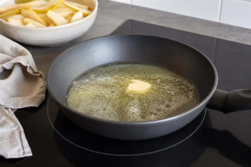 Karamelizirane hruške s cimetom in grškim jogurtom – korak 2